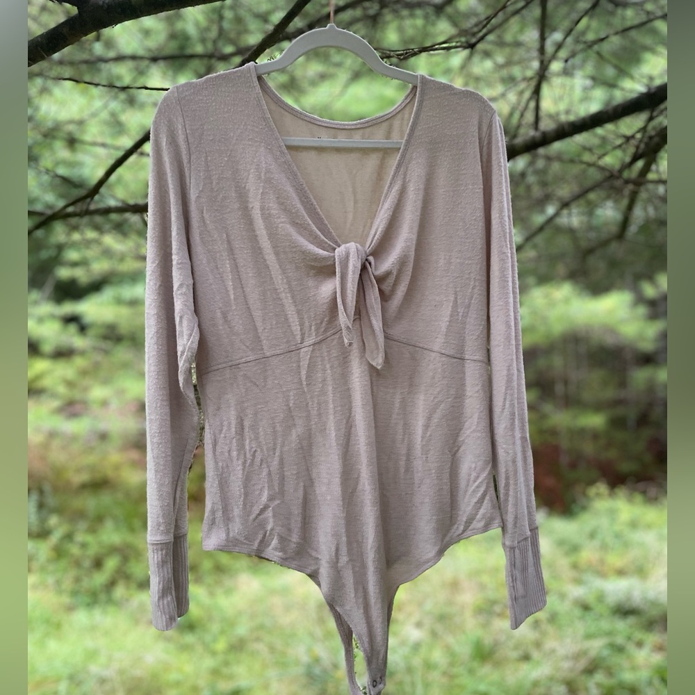 super soft tie front bodysuit